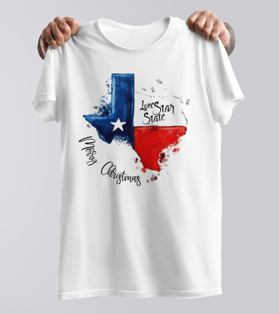 Texas Flag Lone Star State Merry Christmas T-Shirt