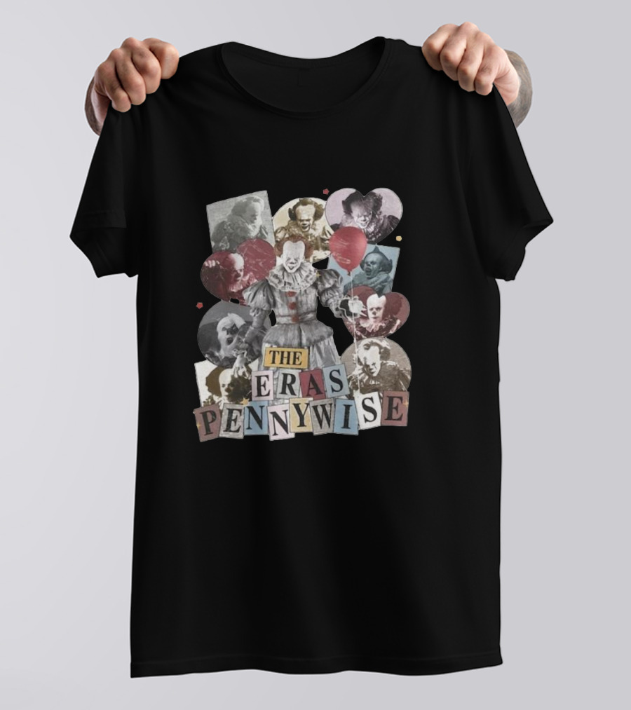 The Eras Pennywise Clown Evolution Multicolor Collage T-Shirt