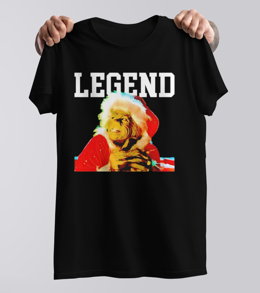 Grinch In Santa Outfit With Legend Text Christmas T-Shirt