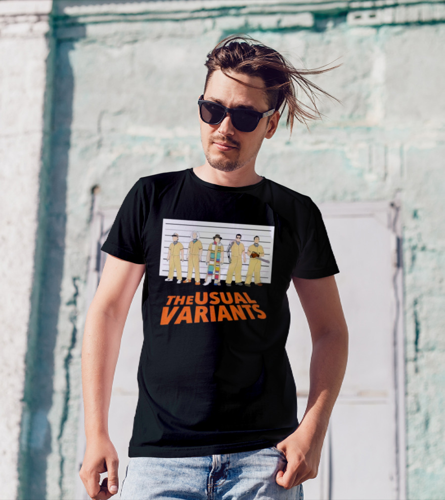 The Usual Variants Parody Featuring Sci-Fi Time Travel Characters In Lineup T-Shirt