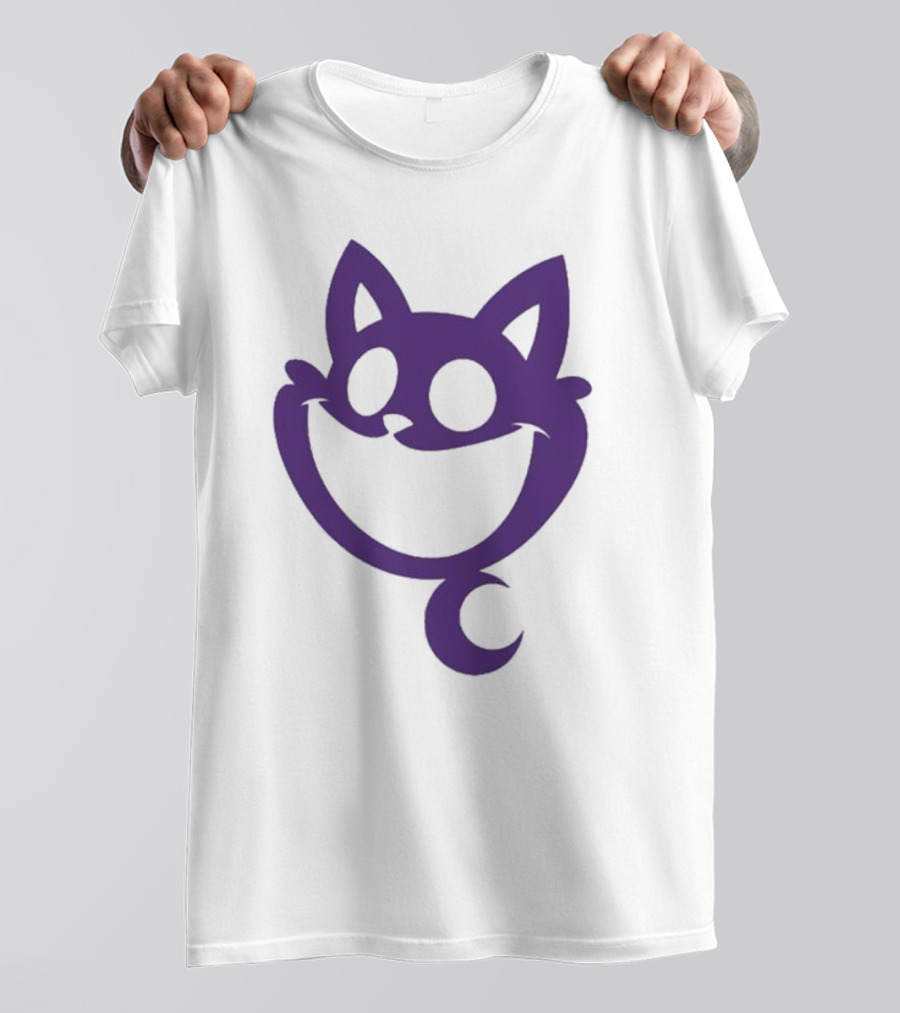 Cheshire Cat Purple Silhouette Face Design Catnap Face T-Shirt