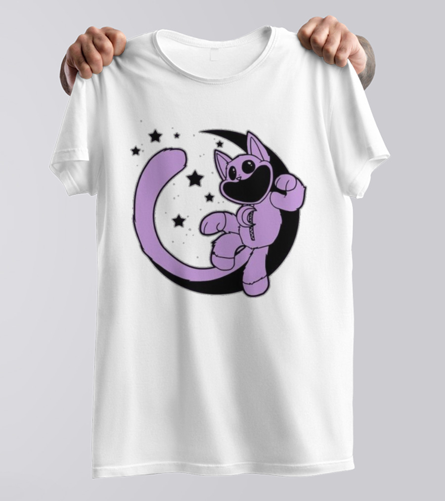 CatNap Astronaut Cat In Space With Crescent Moon And Stars T-Shirt
