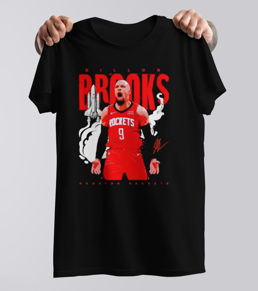 Dillon Brooks Rockets 9 Signature Houston Space T-Shirt