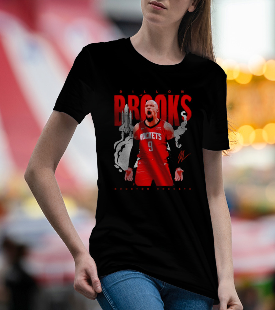 Dillon Brooks Rockets 9 Signature Houston Space T-Shirt