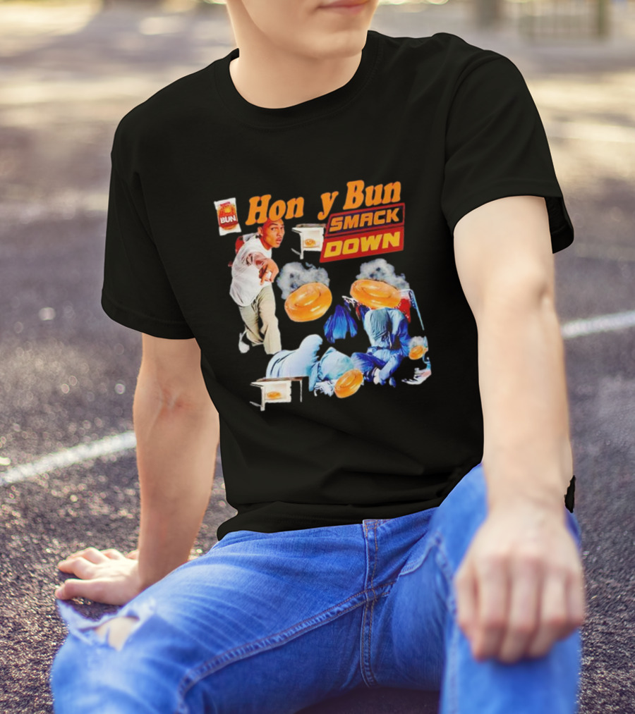 Honey Bun Smackdown Action Scene With Fighting Moves And Buns T-Shirt