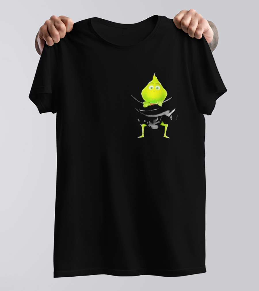 Grinch Peeking From Pocket T-Shirt
