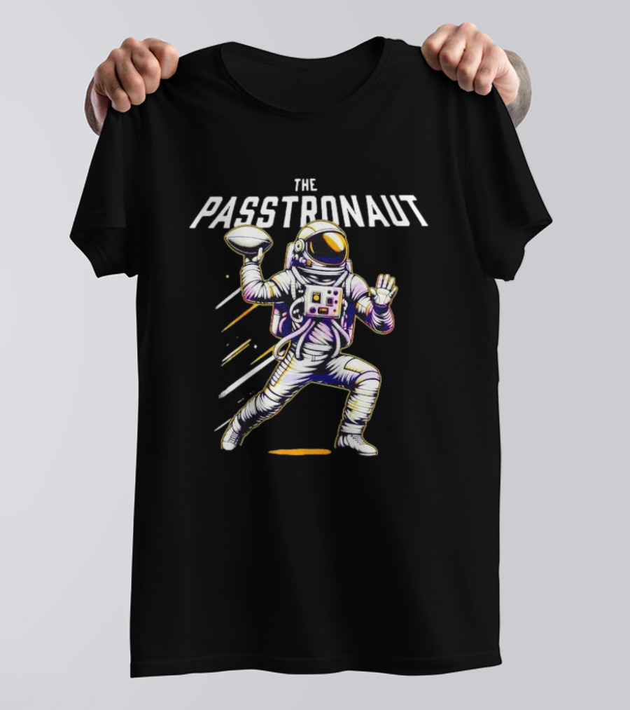 The Passtronaut Astronaut Throwing A Football T-Shirt
