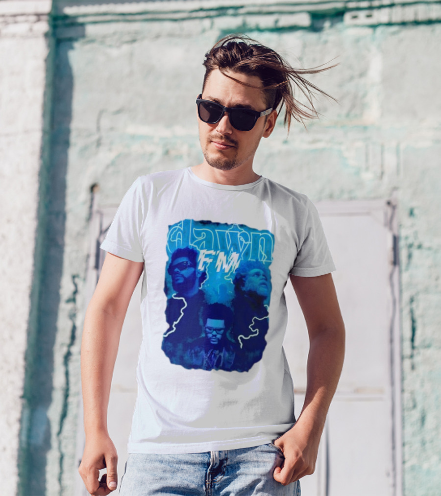 Dawn FM Vintage The Weeknd Blue Trio Image T-Shirt