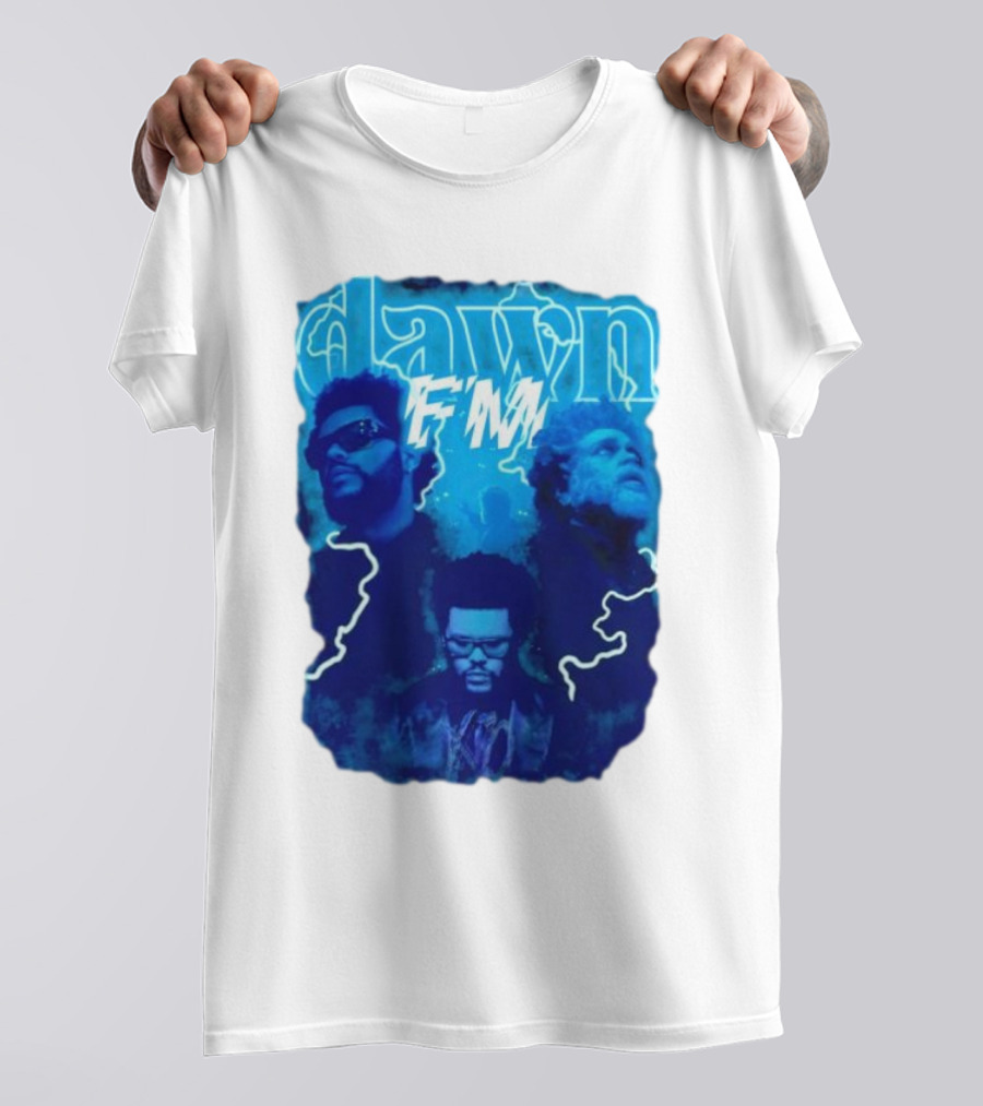 Dawn FM Vintage The Weeknd Blue Trio Image T-Shirt