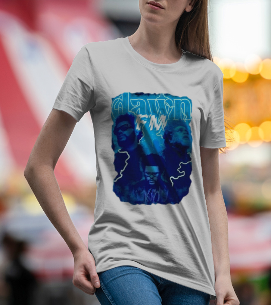Dawn FM Vintage The Weeknd Blue Trio Image T-Shirt