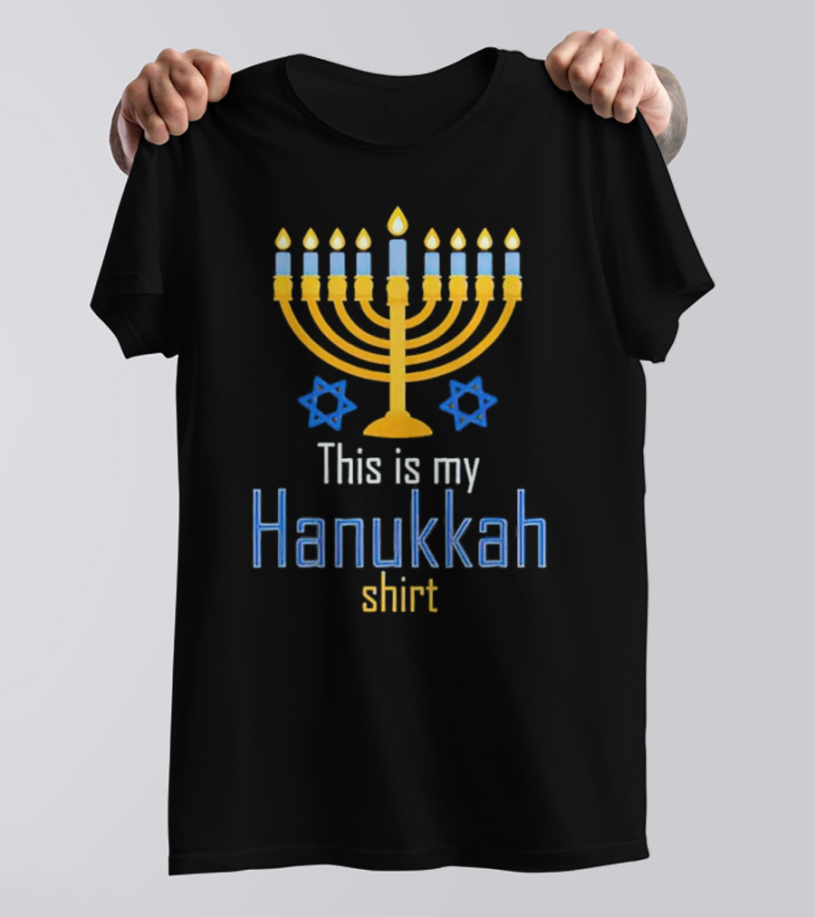 This Is My Hanukkah Shirt Menorah And Stars T-Shirt