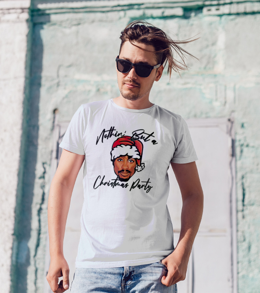 Nothin’ But A Christmas Party Tupac Shakur Santa Hat T-Shirt
