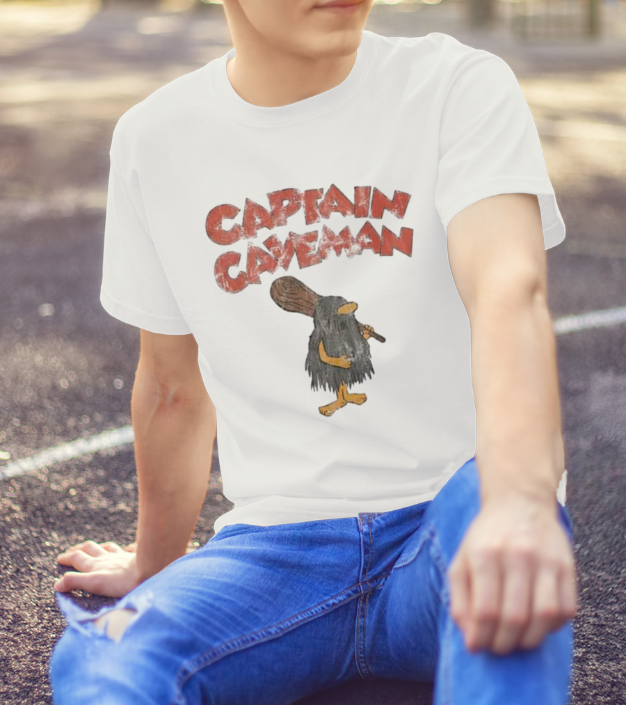 Captain Caveman Vintage Retro Cartoon Character T-Shirt