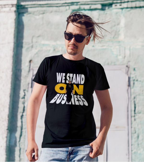 We Stand On Business Steps Confidently Holding Funko Pop T-Shirt