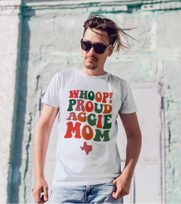 Whoop Proud Aggie Mom Texas Map T-Shirt