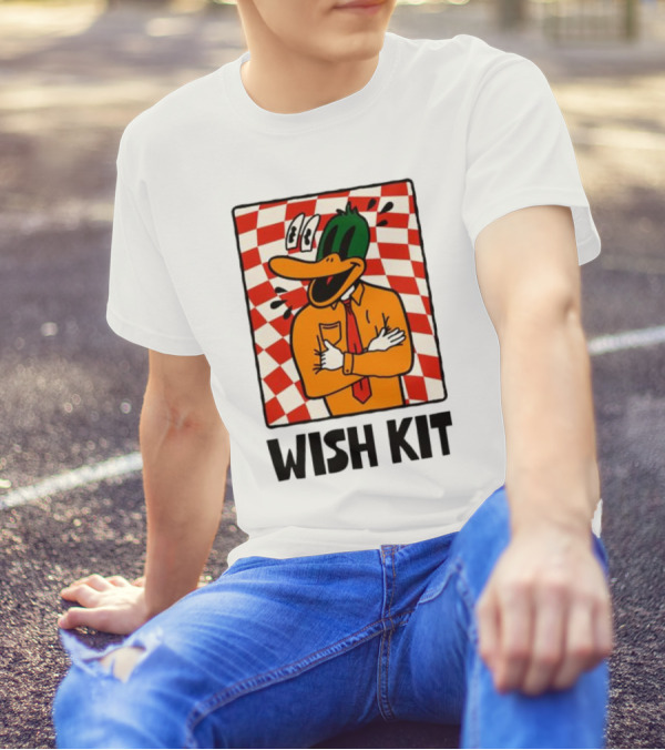 WISH KIT DUCK CHECKERED EYE POPPING CARTOON T-Shirt
