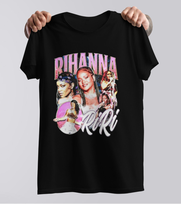 Rihanna RiRi Collage Retro Music Icons T-Shirt