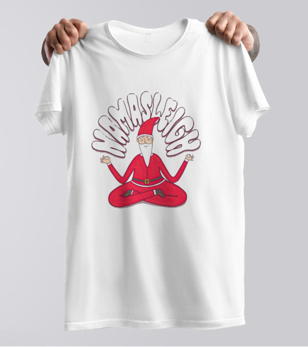Santa Claus Namasleigh Christmas Santa Meditation Holiday T-Shirt