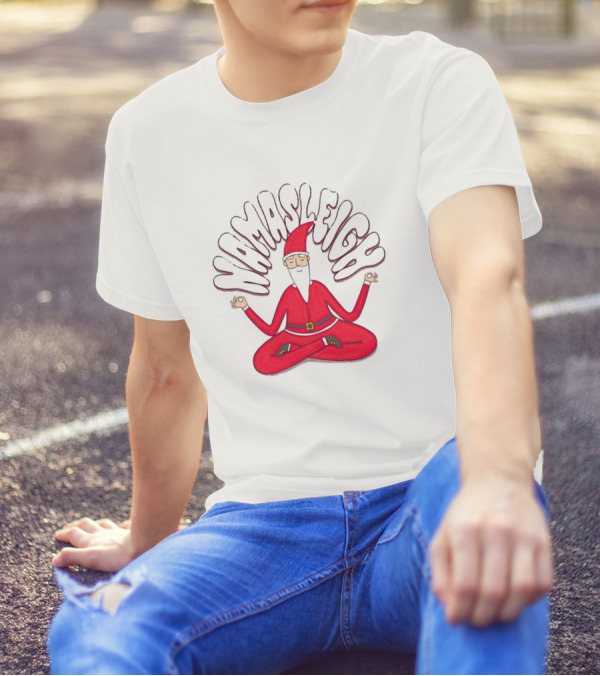 Santa Claus Namasleigh Christmas Santa Meditation Holiday T-Shirt
