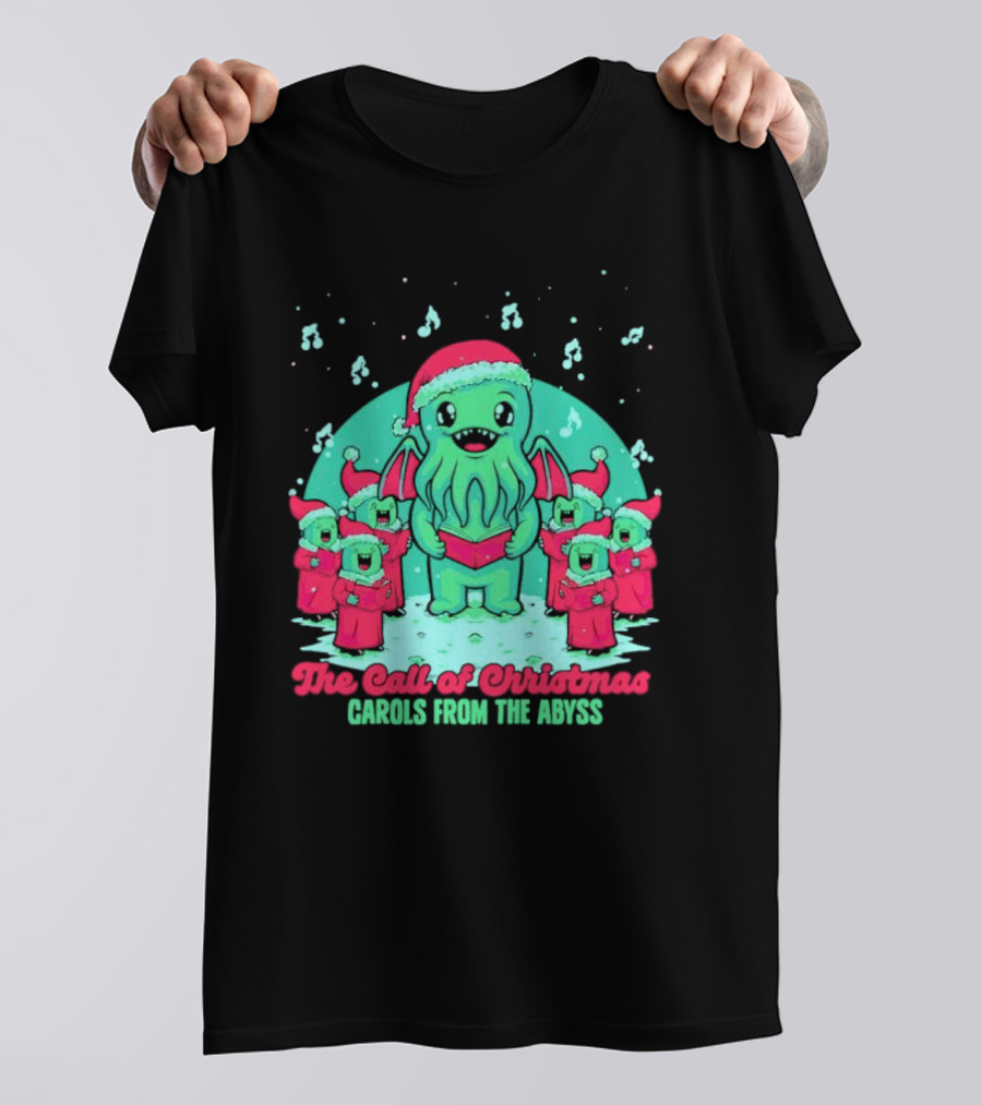 Santa Cthulhu The Call Of Christmas Carols From The Abyss T-Shirt