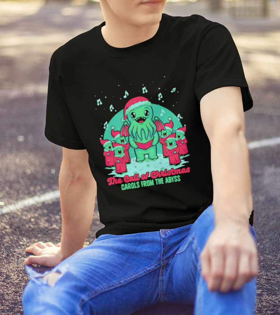 Santa Cthulhu The Call Of Christmas Carols From The Abyss T-Shirt