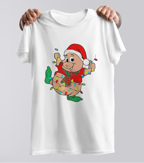 Santa Gus Wrapped In Christmas Lights T-Shirt
