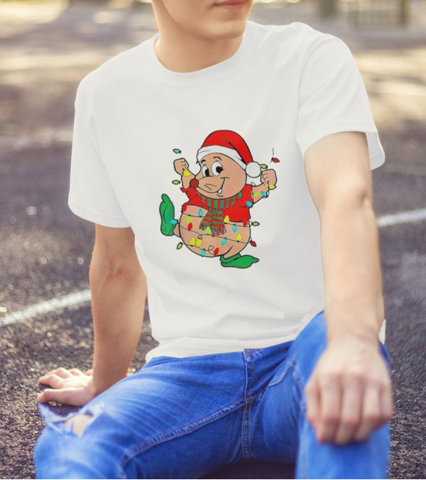 Santa Gus Wrapped In Christmas Lights T-Shirt