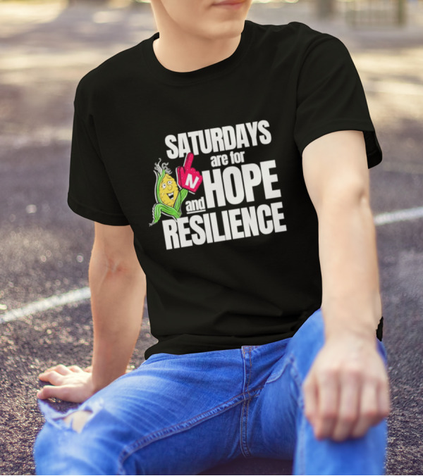 Saturdays Are For Hope And Resilience Corn Mascot And Foam Finger T-Shirt