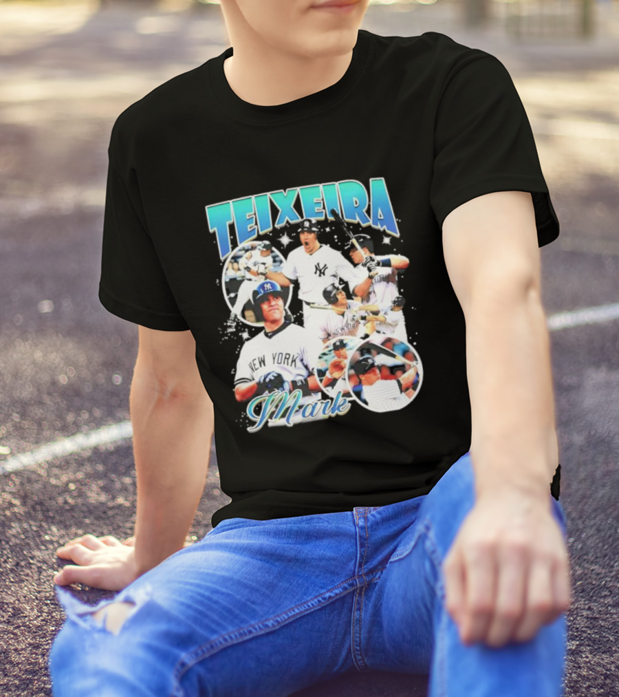 Teixeira Mark New York Yankees Baseball Vintage Bootleg T-Shirt