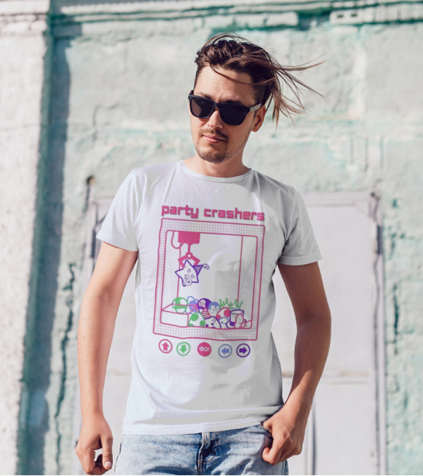 Party Crashers Crane Game Retro Neon T-Shirt