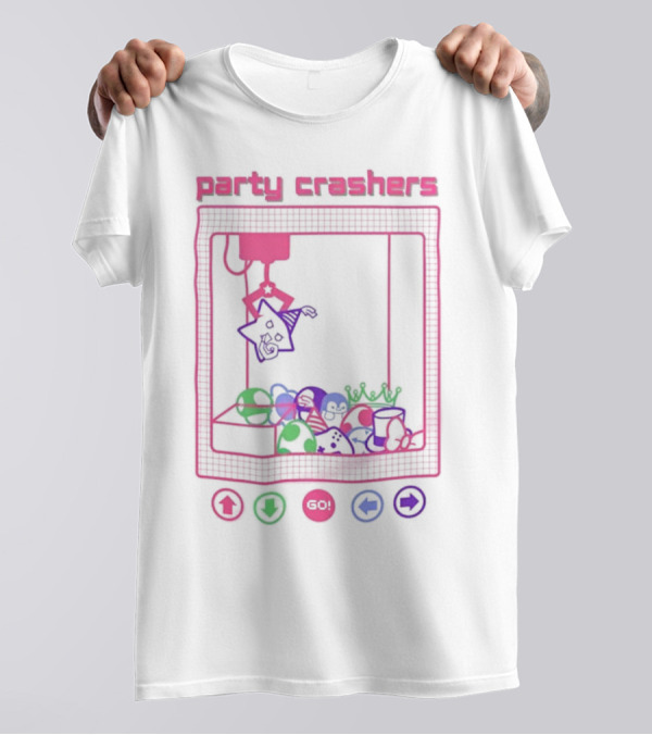 Party Crashers Crane Game Retro Neon T-Shirt