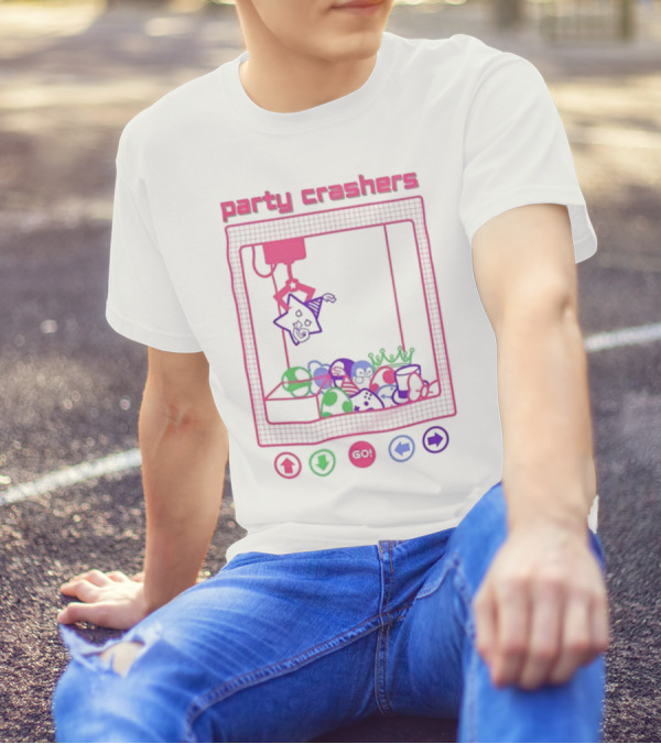 Party Crashers Crane Game Retro Neon T-Shirt