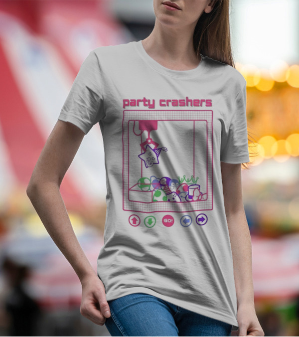 Party Crashers Crane Game Retro Neon T-Shirt