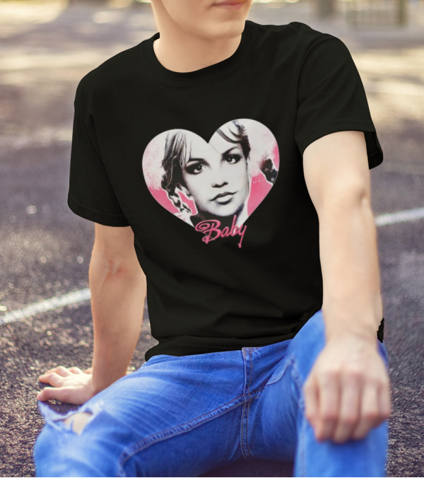 Britney Spears Baby Heart Portrait Pink Aesthetic T-Shirt