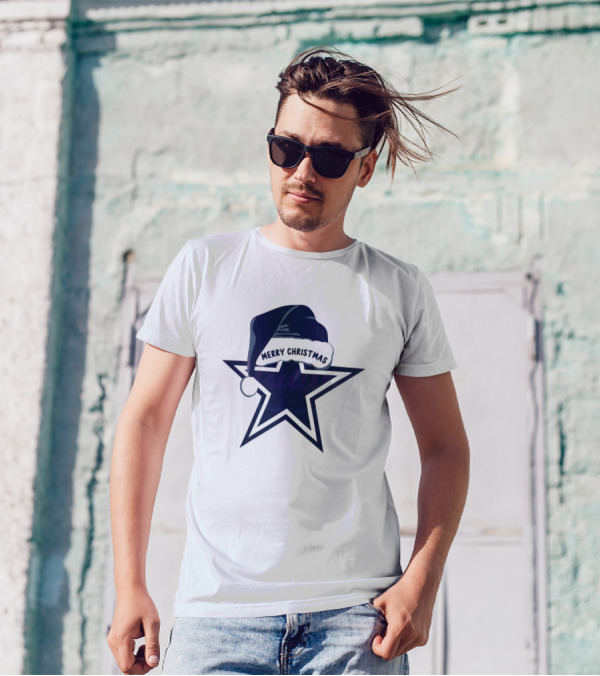 Dallas Cowboys Merry Christmas Santa Hat Star T-Shirt