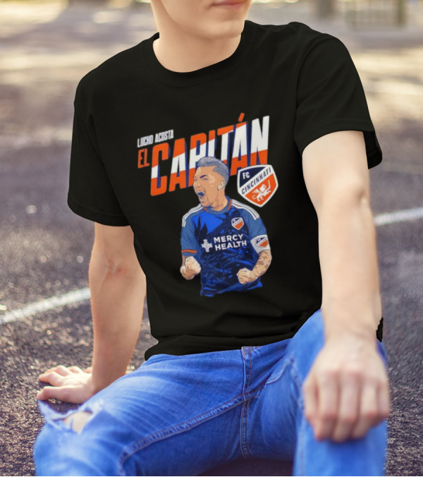 FC Cincinnati Lucho Acosta El Capitan Mercy Health Soccer Captain T-Shirt