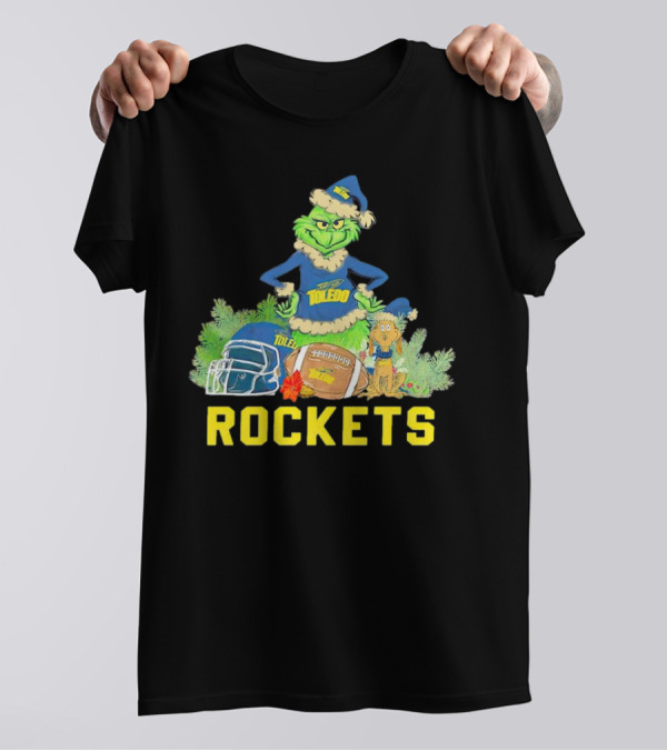 Grinch Toledo Rockets Christmas Football Festive Spirit T-Shirt