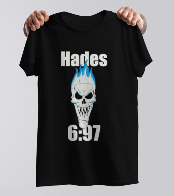 Hades 6:97 Blue Flame Skull Stone Cold T-Shirt