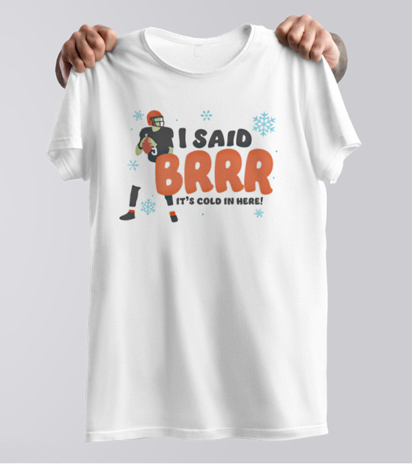 Joe Burrow I Said Brrr It's Cold In Here Christmas Snowflakes Football T-Shirt