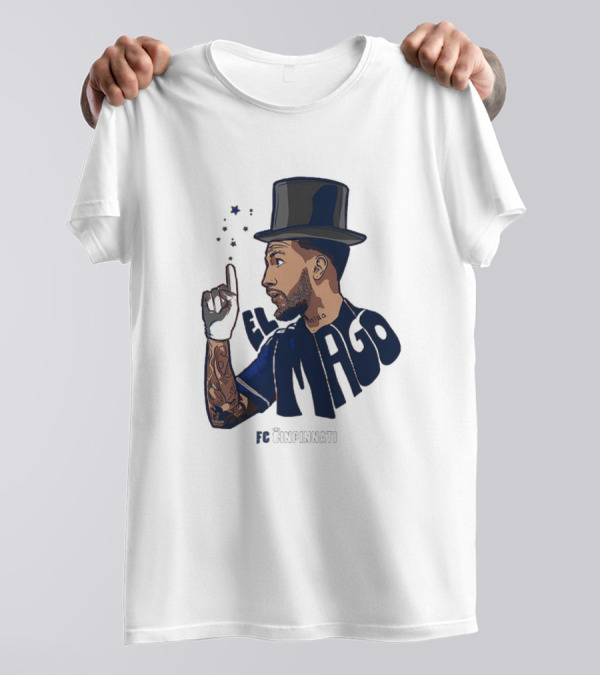 FC Cincinnati Luciano Acosta El Mago Magic Top Hat Tattoos T-Shirt