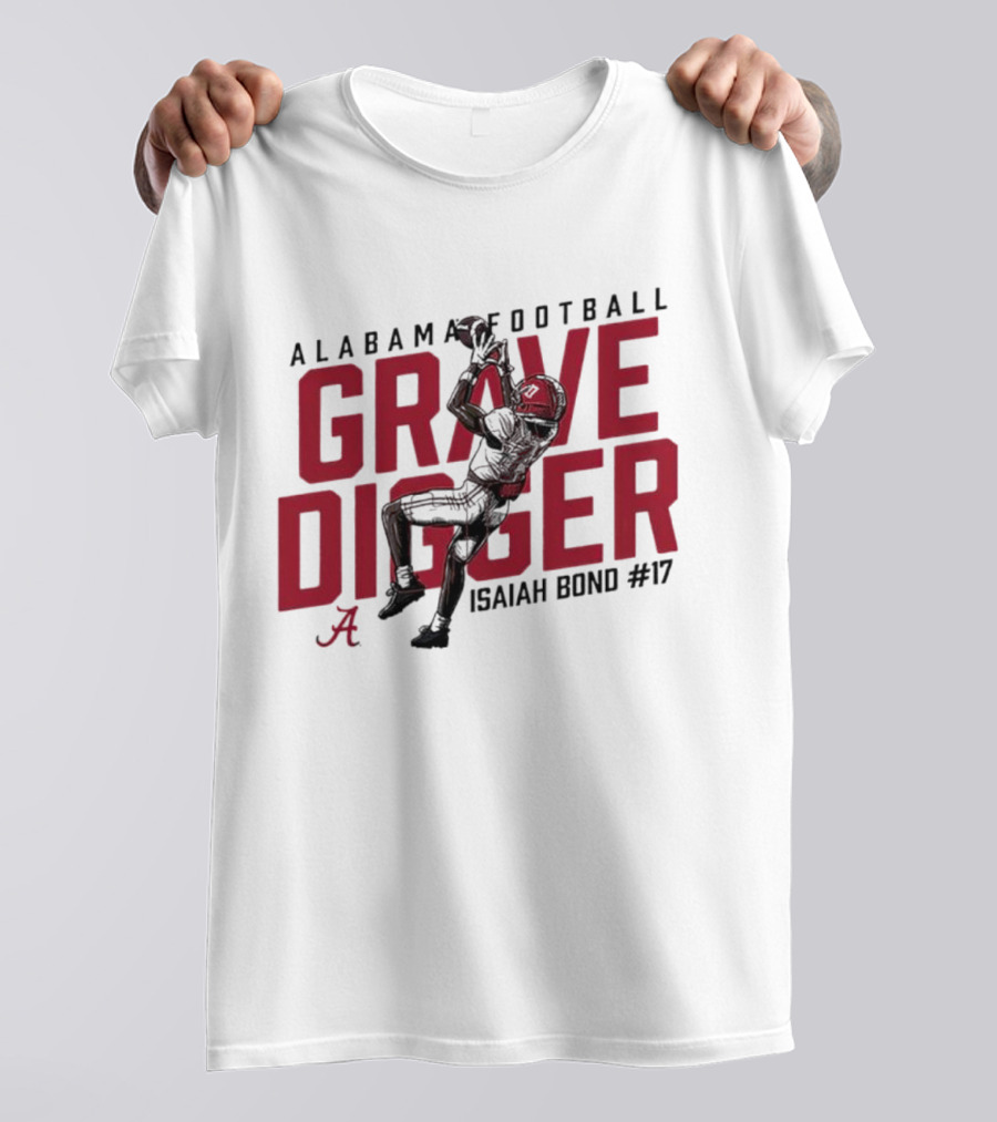 Alabama Football Grave Digger Isaiah Bond #17 T-Shirt