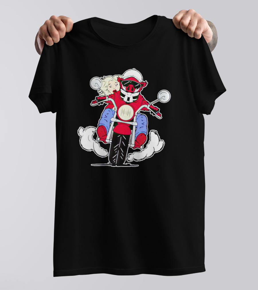 Arkansas Razorbacks Mascot Riding Motorcycle With Passenger T-Shirt