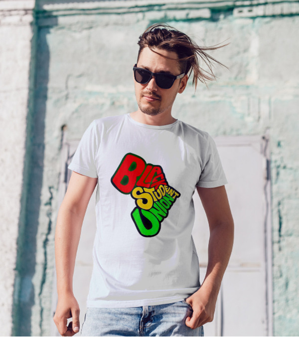 Black Student Union Red Yellow Green Text T-Shirt