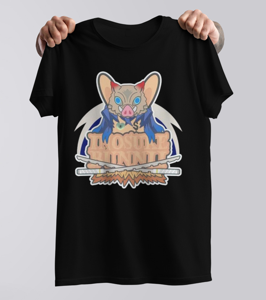 Bunnii Gang Inosuke Bunnii Masked Figure With Dual Swords T-Shirt