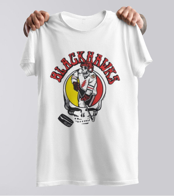 Blackhawks Grateful Dead Hockey Fusion T-Shirt