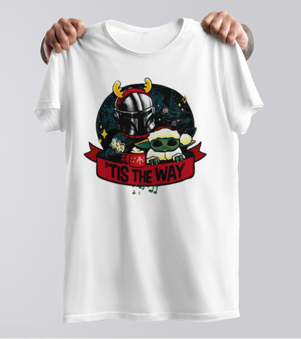 Darth Vader Baby Yoda Mandalorian Tis The Way Christmas T-Shirt