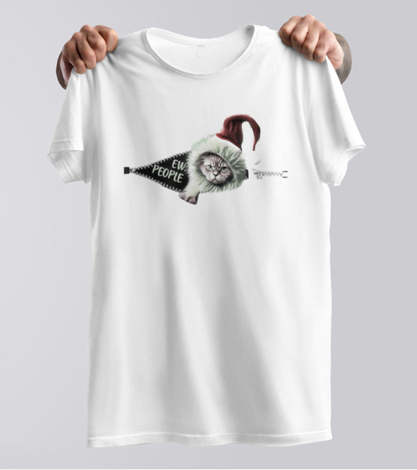 Grinch Cat Ew People Christmas Zipper Hat T-Shirt