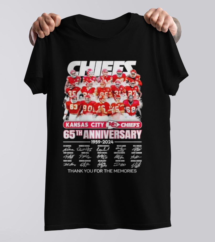 Kansas City Chiefs 65th Anniversary 1959-2024 Thank You For The Memories T-Shirt