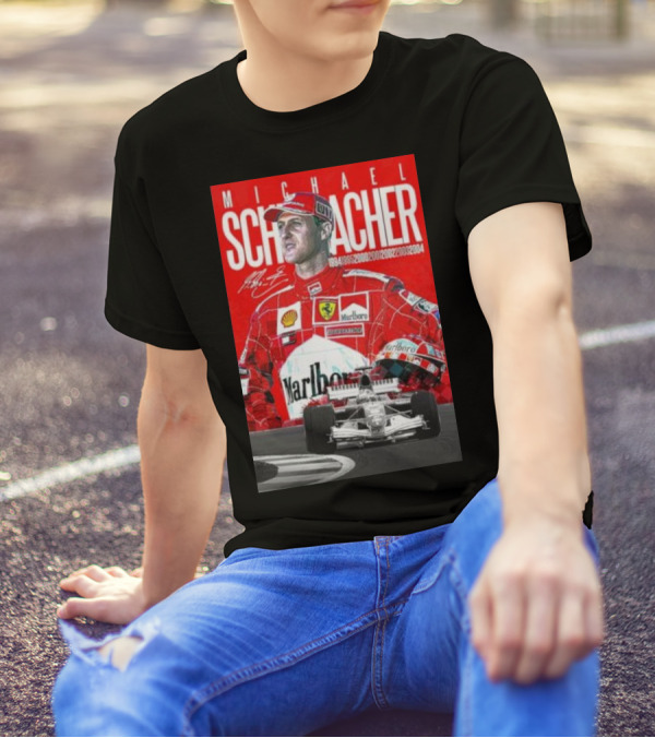 Michael Schumacher Formula 1 Champion Racing Ferrari Legend 1994 1995 2000 2001 2002 2003 2004 Marlboro Shell Bridgestone T-Shirt