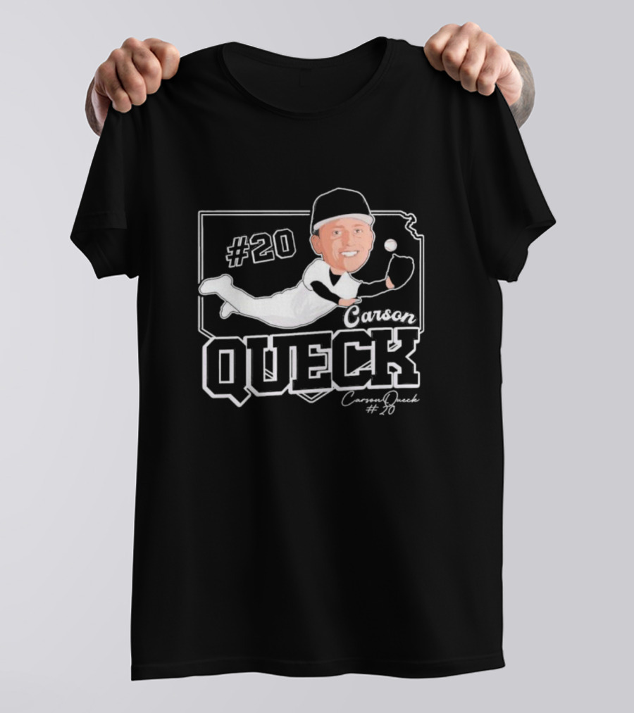 Carson Queck #20 Baseball Player Caricature T-Shirt